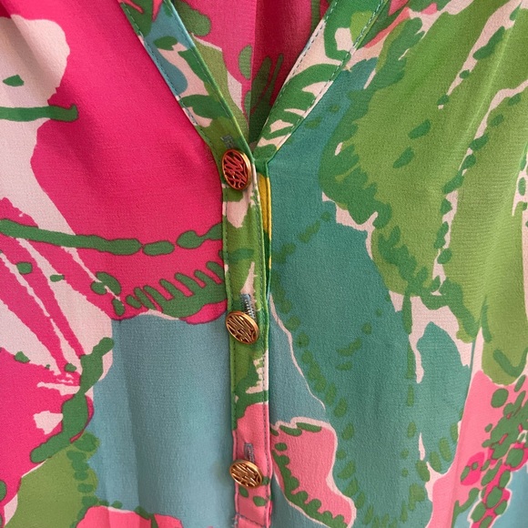 Lilly Pulitzer Elsa Silk Blouse Size Small - Picture 3 of 4